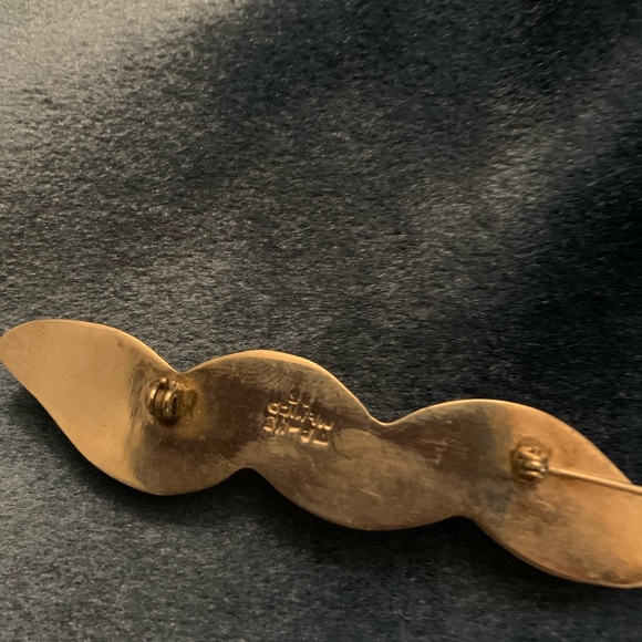 Sterling silver wavy brooch - Picture 2 of 4